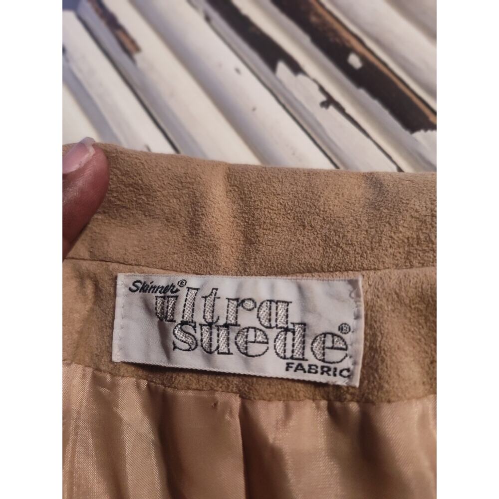 Ultra Suede Woman's Brown Two-Piece Jacket Skirt Suit Size XS Bag1 - Picture 4 of 5